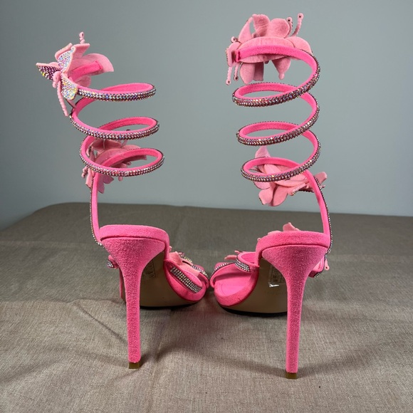 Glamorous Pink Floral Heels - Picture 5 of 8